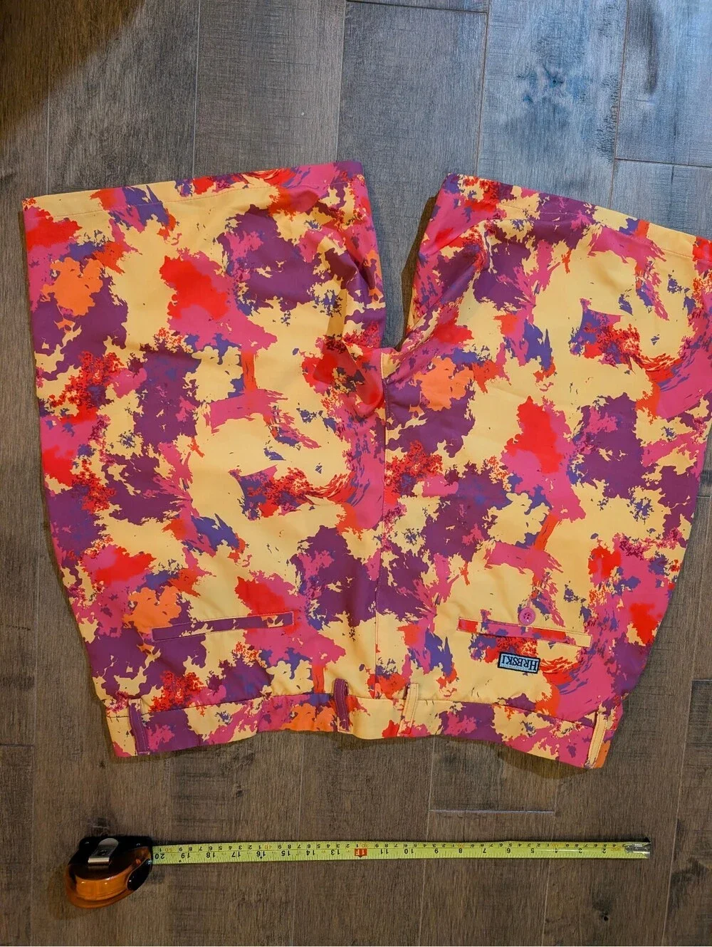 Hreski Golf Shorts Men's Size 40 Abstract Pink Purple Orange Stretch 9